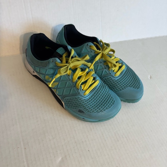 Reebok Crossfit Nano CF74 Blue Yellow Athletic Training Sneaker Womens 6.5 - Picture 1 of 8